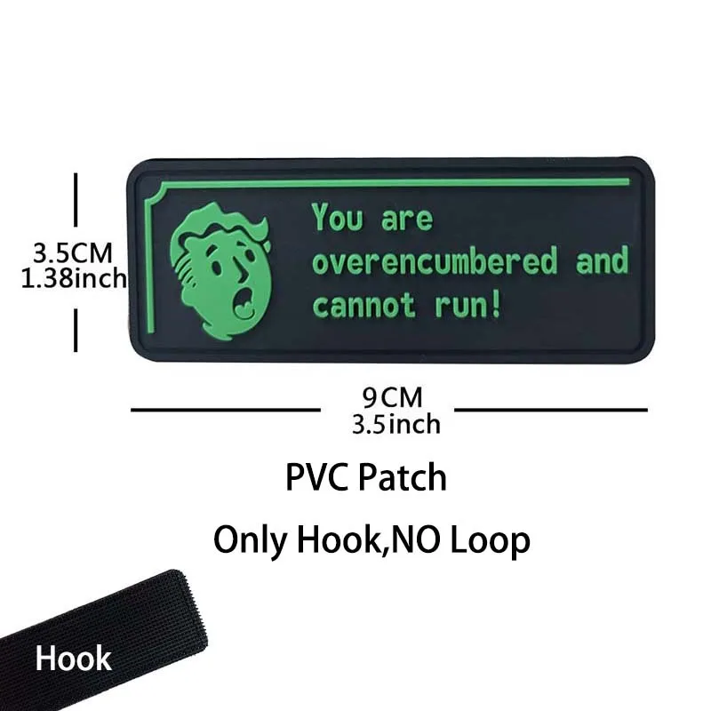Parche moral PVC Sobrecargado sin poder correr – Diseño táctico