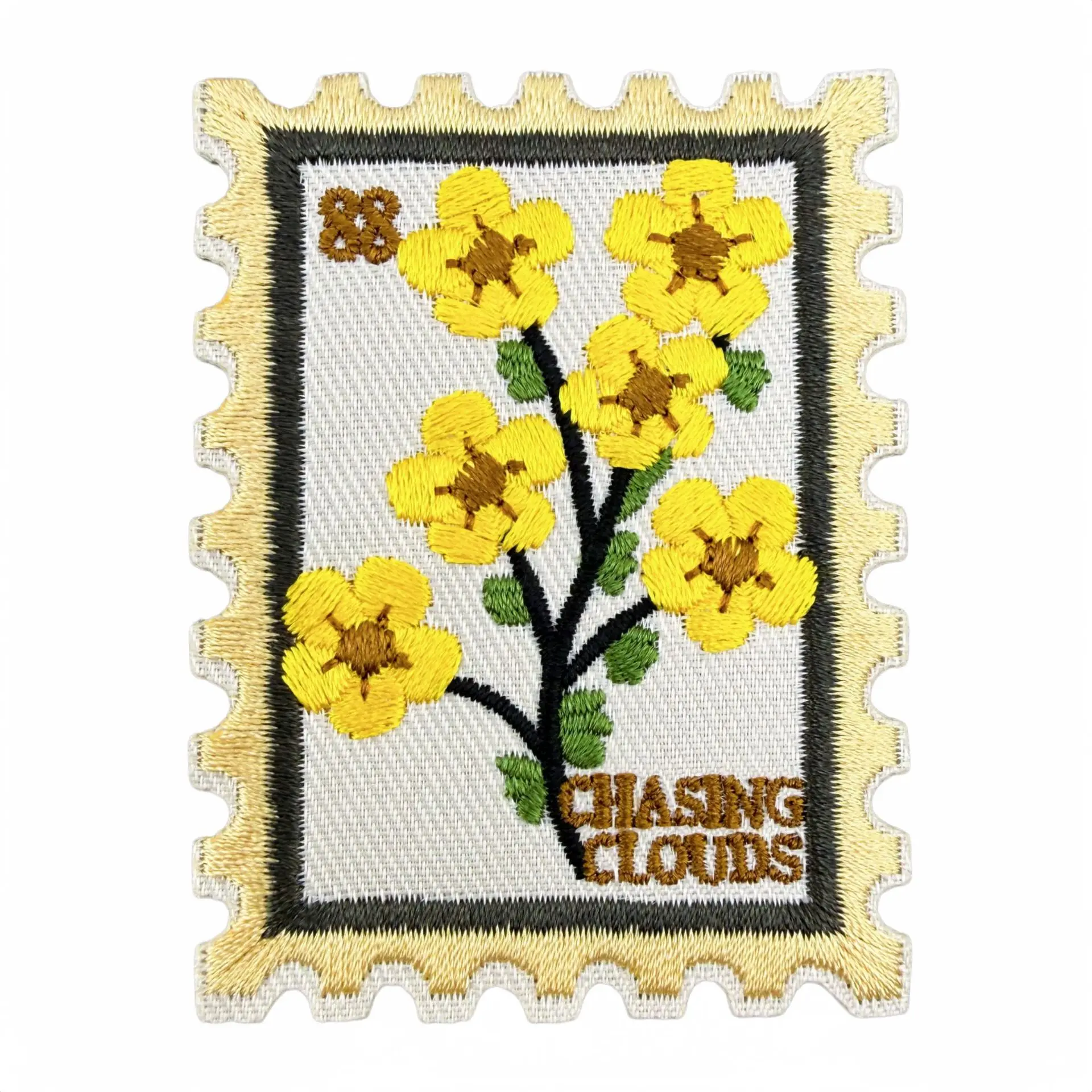 Parche termoadhesivo bordado flores vintage rectangular para coser - imagen 4
