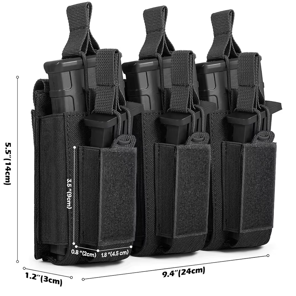 Portacargadores triple rifle 5,56mm – Bolsillo MOLLE táctico ripstop