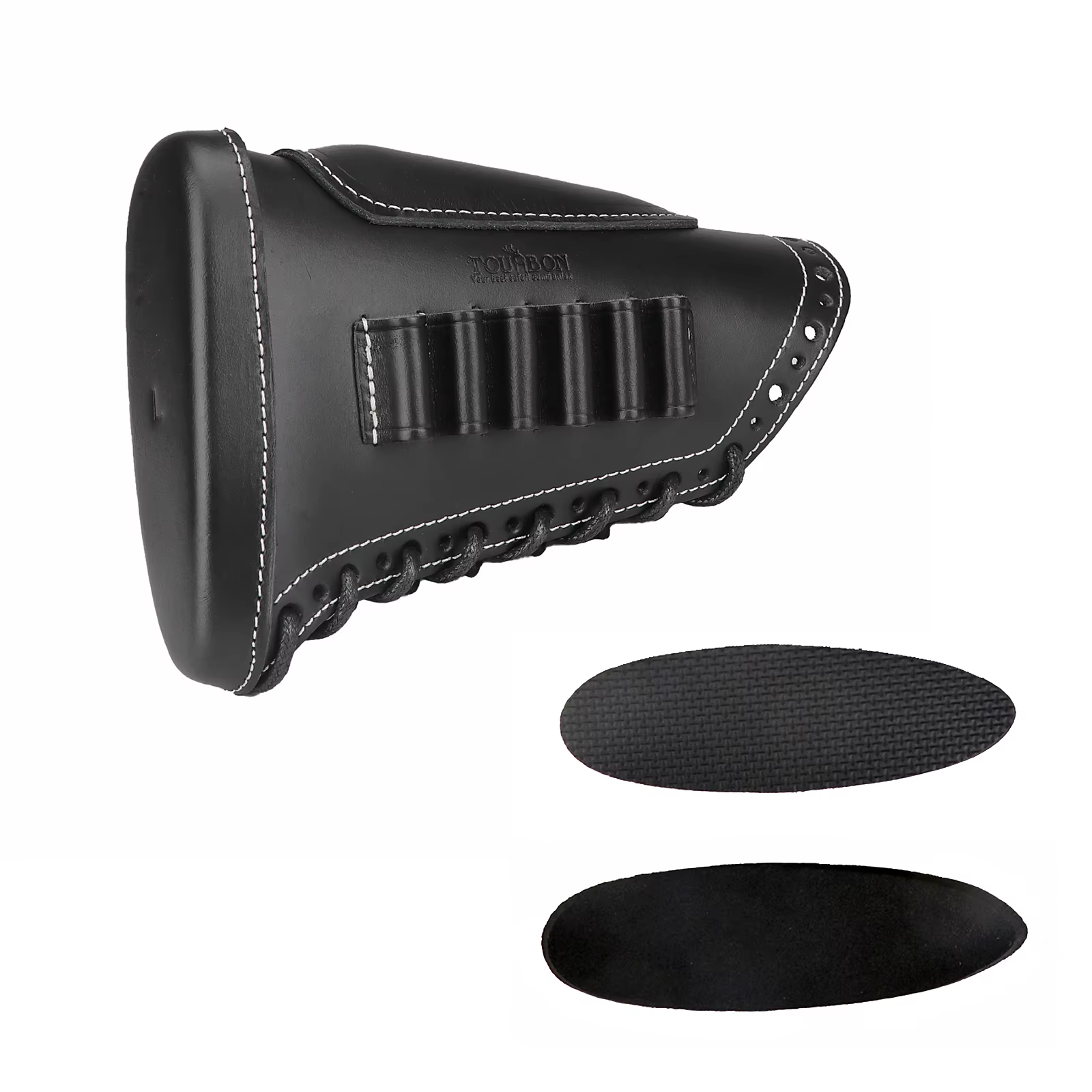 Tourbon funda cuero culata rifle antirretroceso elevador ajustable - imagen 3