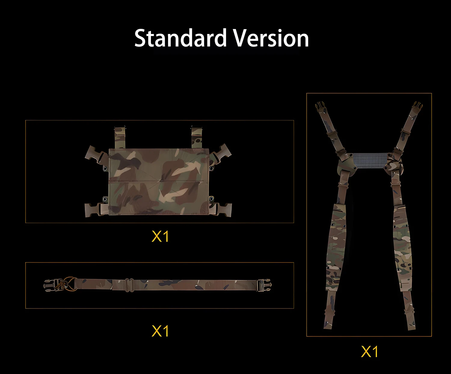 Vista del sistema MOLLE y correas