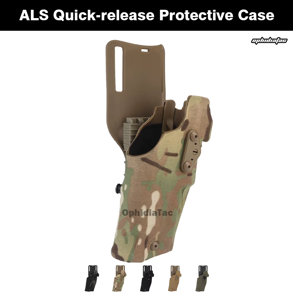 Funda táctica linterna ALS de nailon MOLLE con liberación rápida - imagen 4