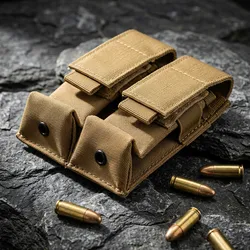 Portacargador táctico MOLLE ajustable para cargadores 9mm en chaleco