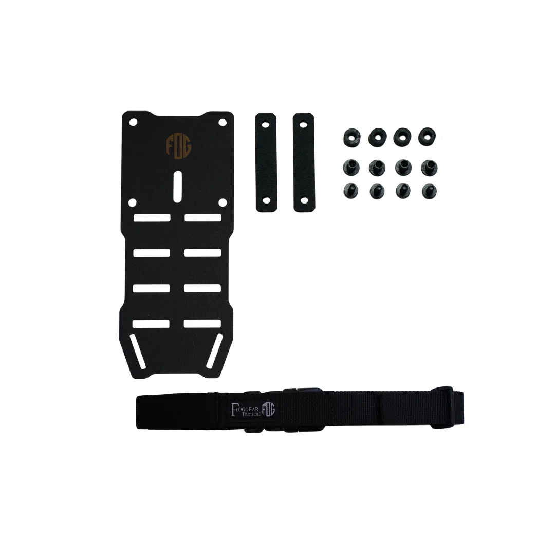 Vista del kit adaptador y placas de montaje