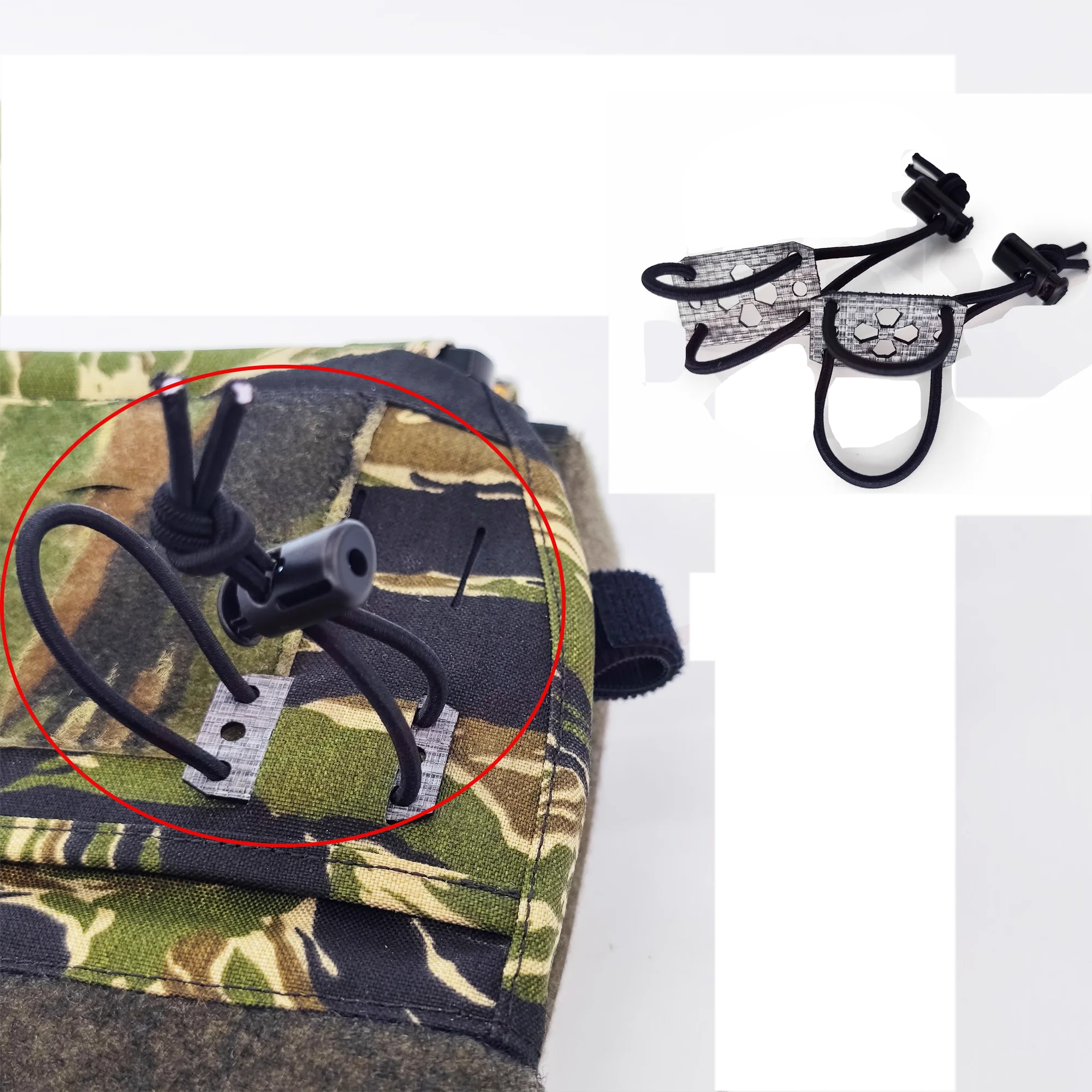 Cuerda elástica táctica con hebilla de nailon – Adaptador MOLLE fijo - imagen 4