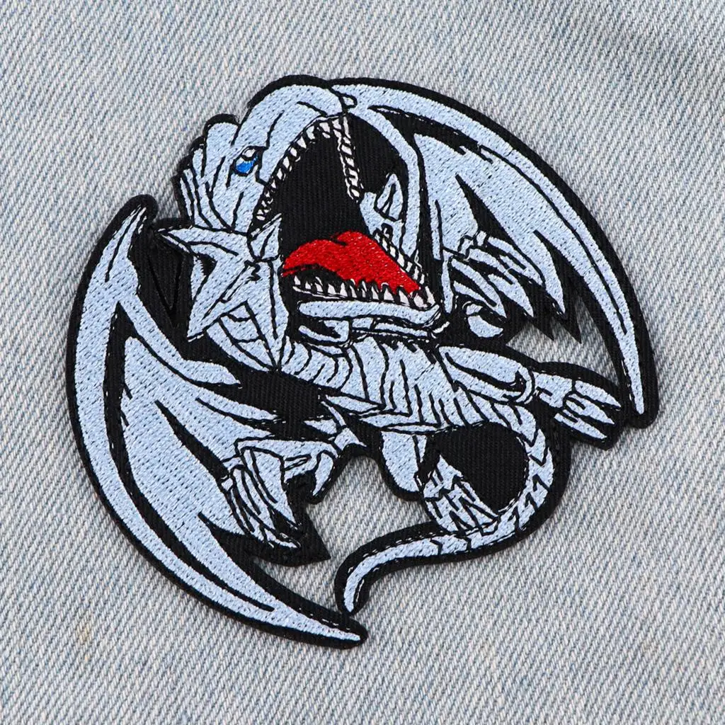 Parche bordado dragón blanco – Termoadhesivo para chaqueta - imagen 2