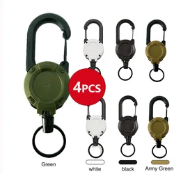 Soporte retráctil extensible para llaveros con mosquetón y clip