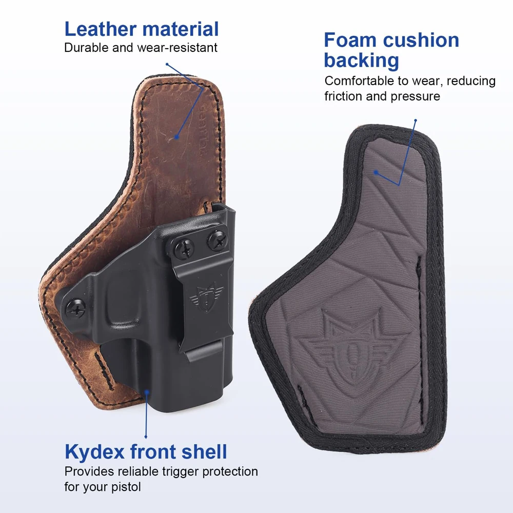 Glock G43/G43X funda IWB de cuero para portación oculta con punto rojo - imagen 4