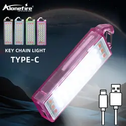 Llavero linterna USB con luz roja y emergencia para camping