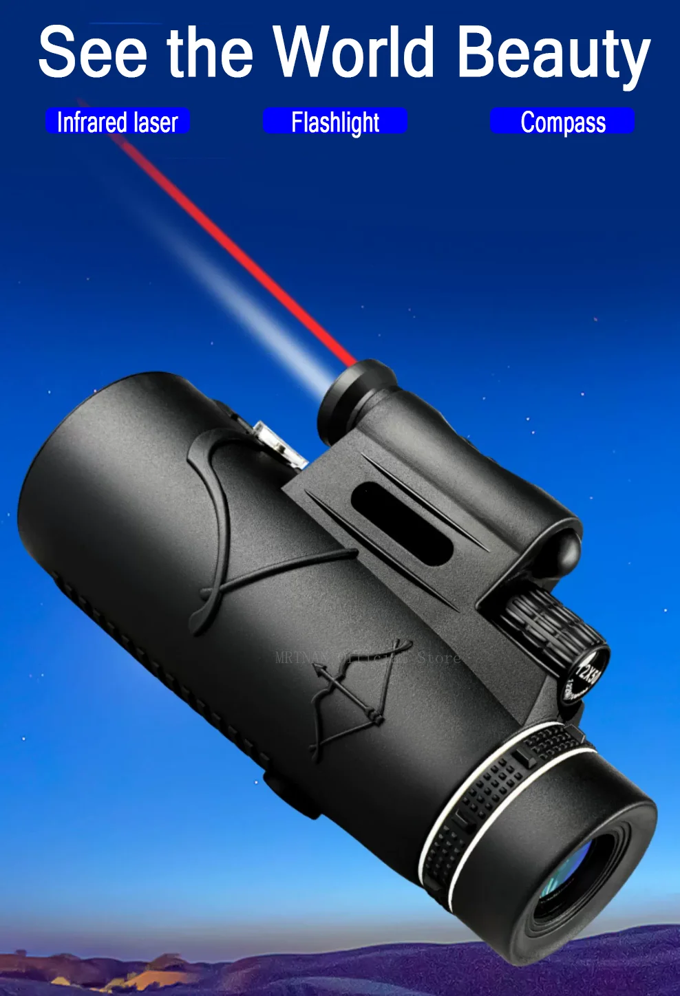 Telescopio monocular plegable y compacto