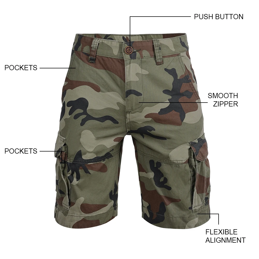 Detalle del diseño cargo y el estampado de camuflaje