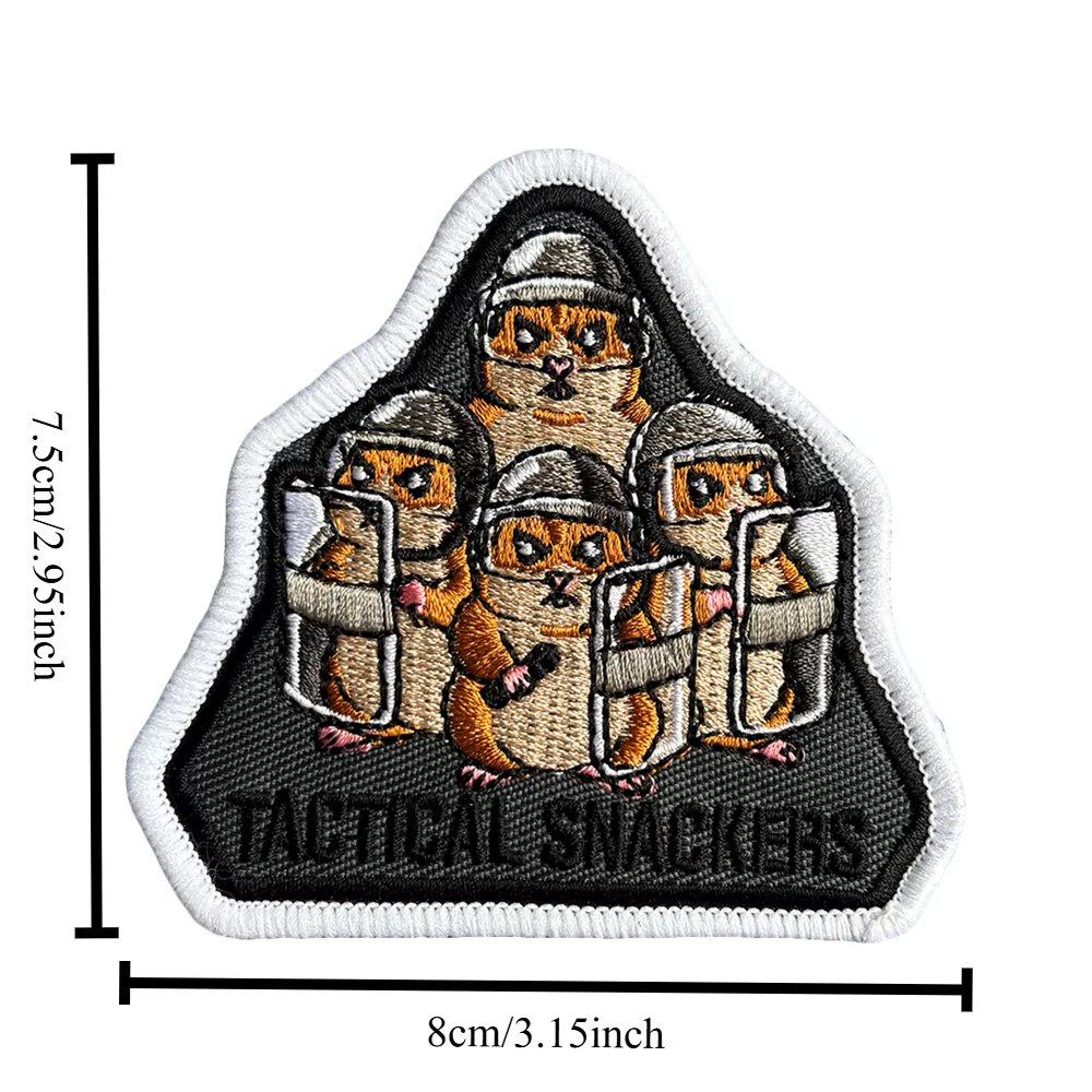 Parche táctico bordado Snackers Hámster con velcro para chaleco