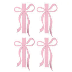 Ganchos para puerta con lazo rosa metálicos, resistentes al óxido