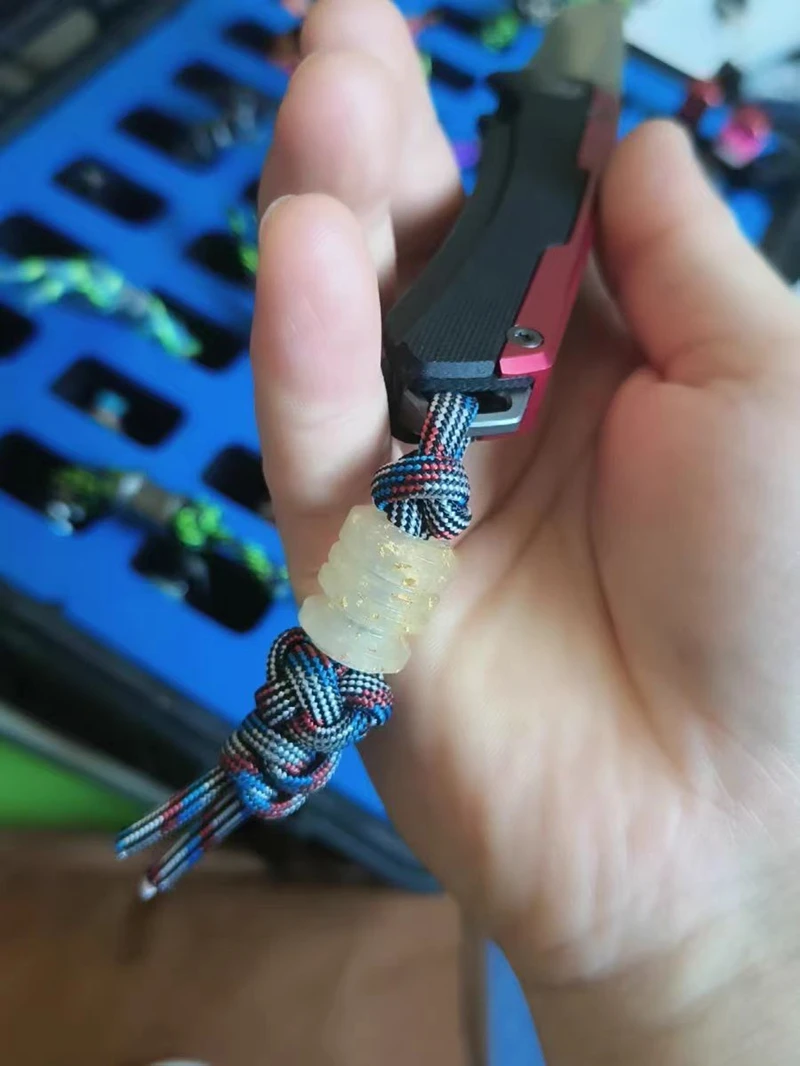 Colgante cuchillo llavero EDC - kit DIY cuentas con paraguas luminoso - imagen 5