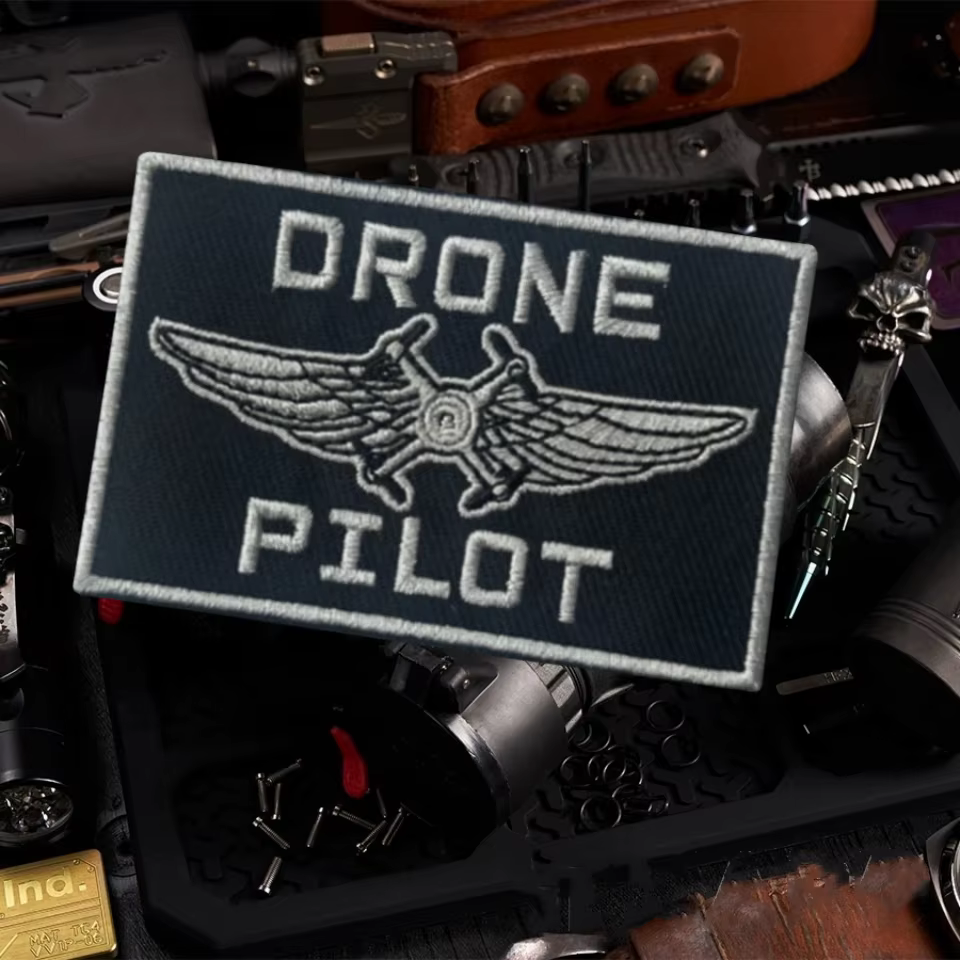 Parche MOLLE Drone Pilot bordado con velcro táctico - imagen 5