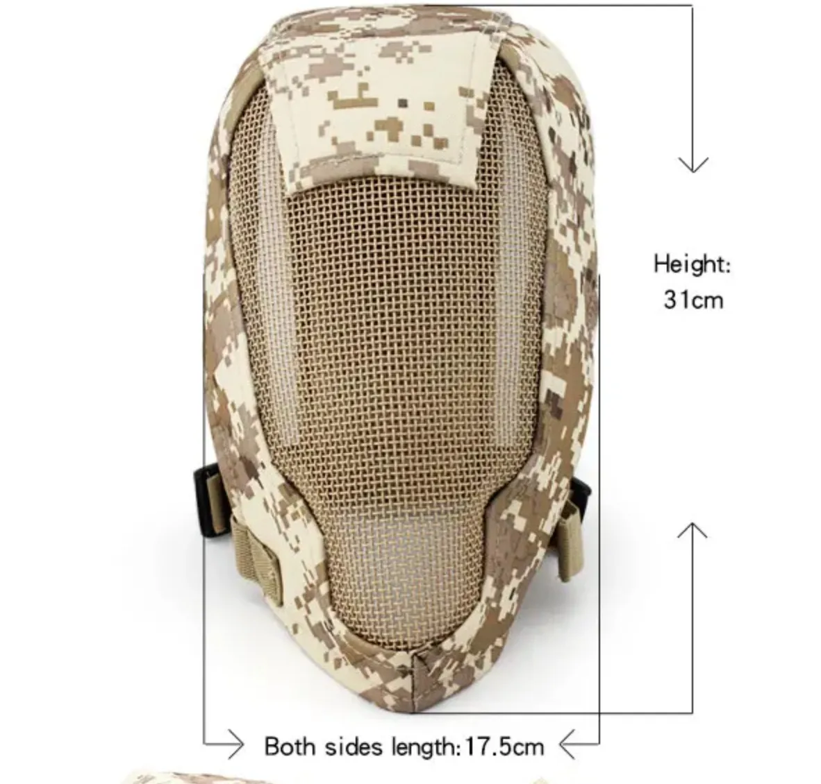 Protector facial táctico de malla metálica para caza y deportes - imagen 4
