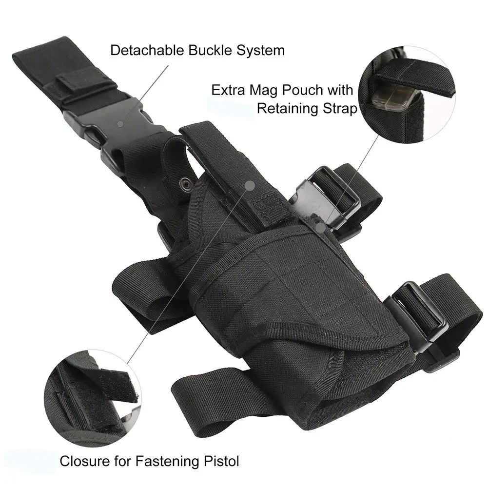 Funda táctica de pierna ajustable para airsoft diestros, oculta - imagen 5