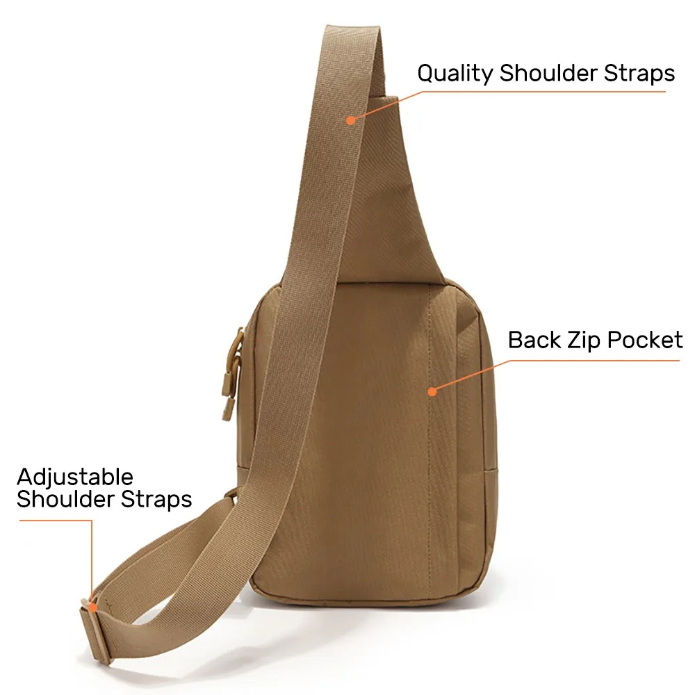 Bolsa táctica pecho MOLLE con funda para pistola – EDC caza - imagen 5