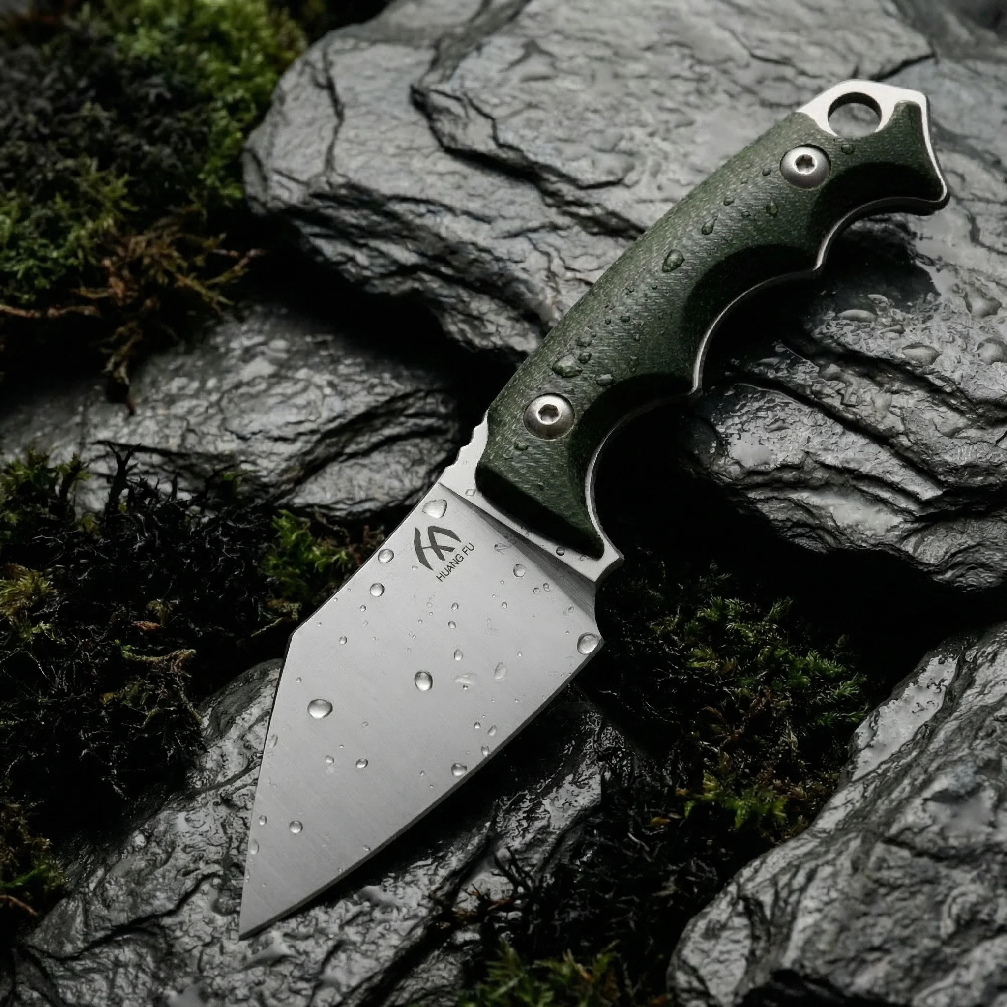 Cuchillo EDC para exteriores con mango G10 y funda duradera