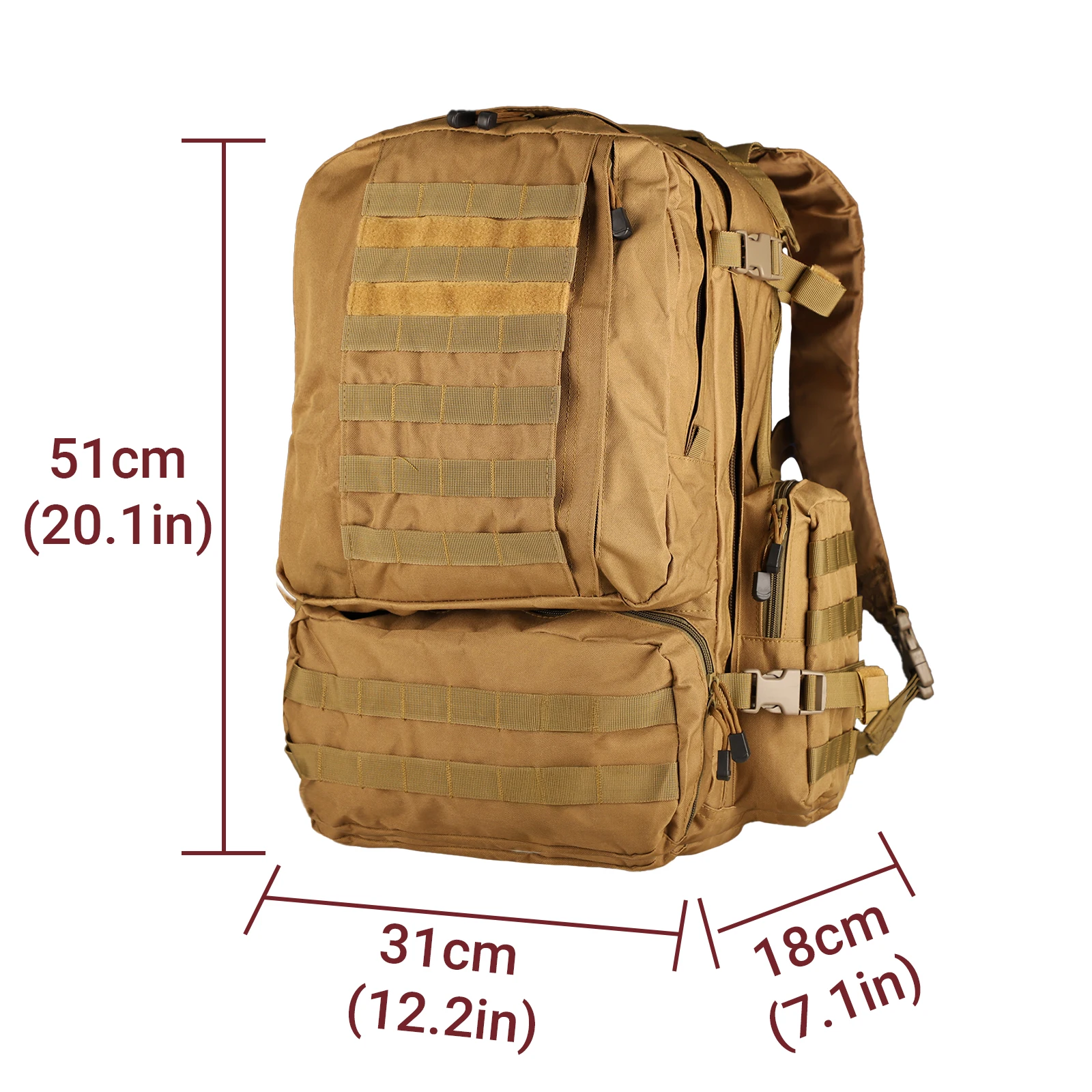 Mochila Táctica Militar de Gran Capacidad MOLLE para Caza y Senderismo - imagen 5
