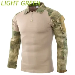 Camisa táctica de combate con cremallera frontal cortaviento camuflaje