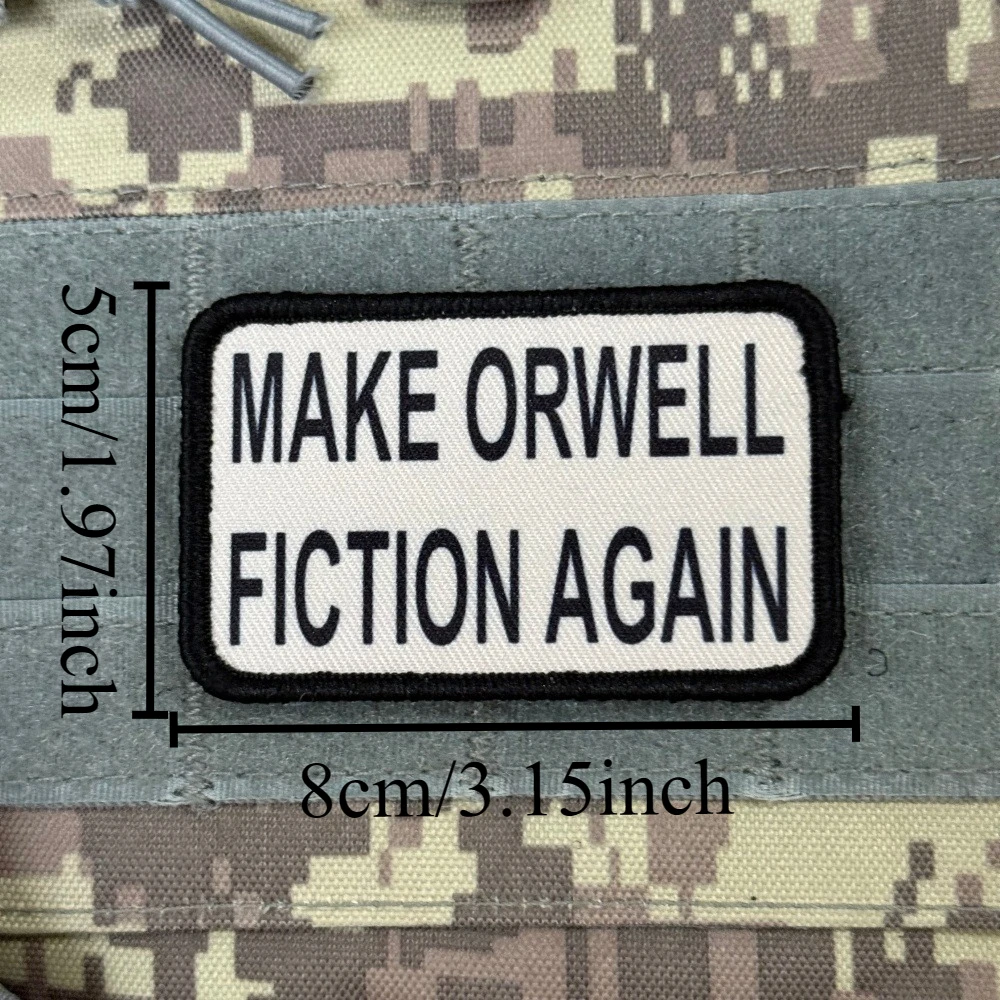 Parche táctico con lema Orwell en letras impresas, velcro MOLLE - imagen 5