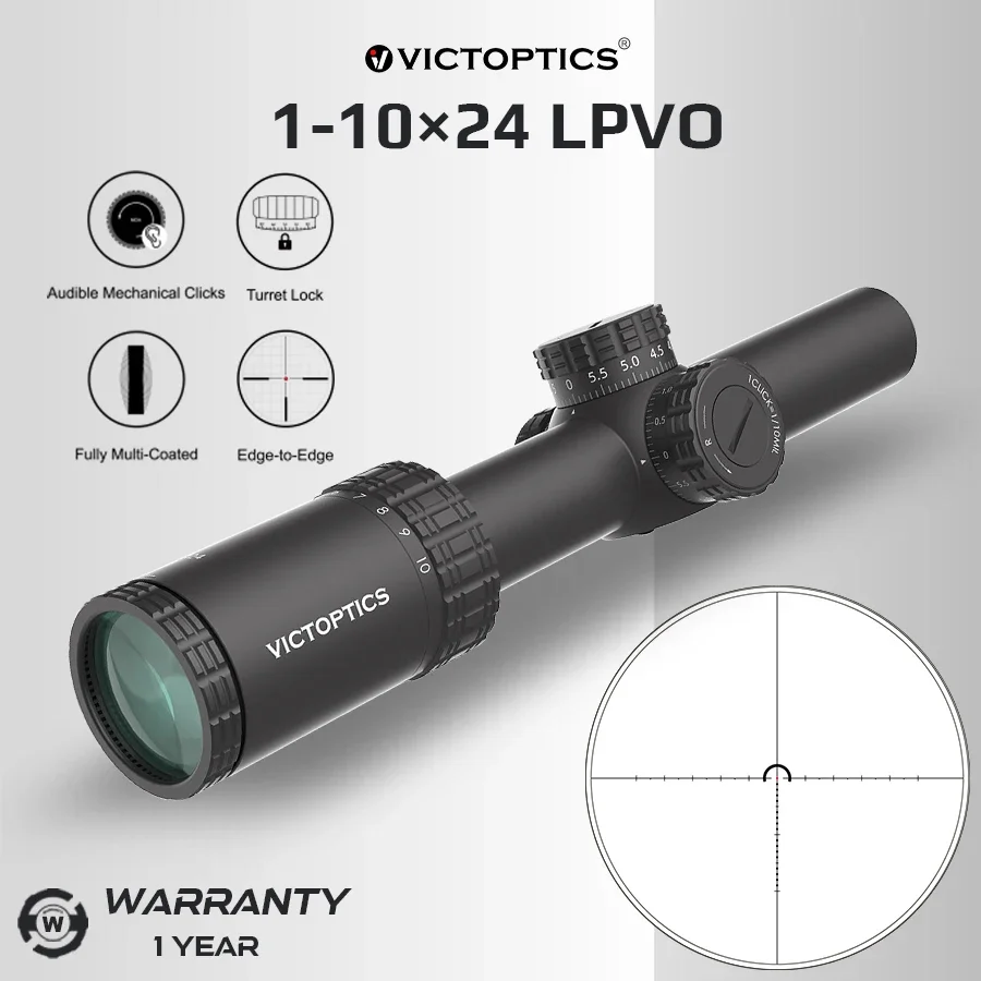 Victoptics 1-10x24 SFP Visor Telescópico Táctico para Rifle Caza