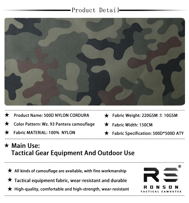 Detalle del estampado de camuflaje selva polaco