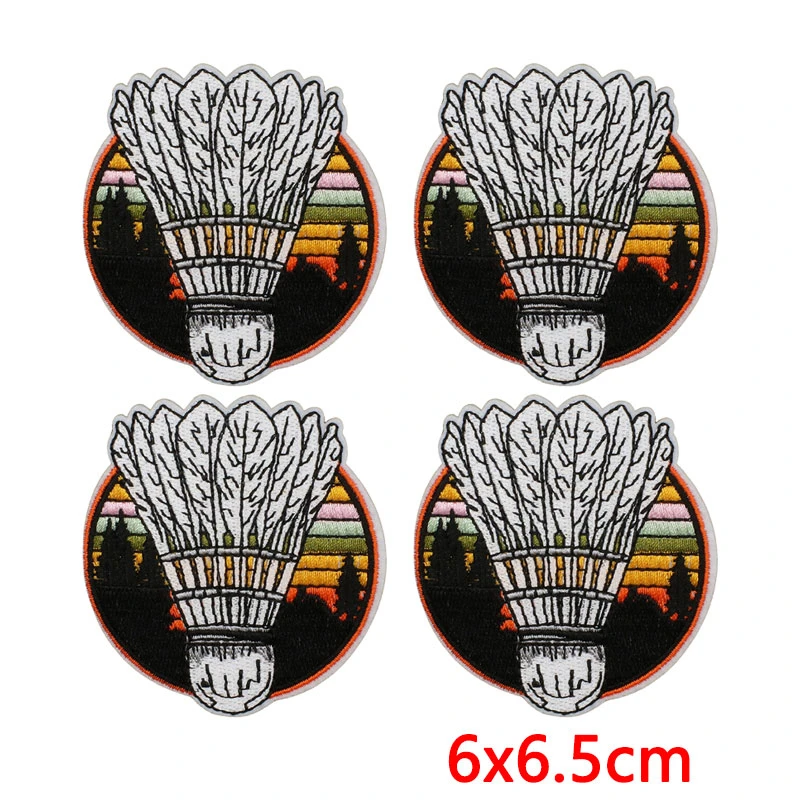 Parches termoadhesivos bordados bádminton volante y jugador para ropa - imagen 4