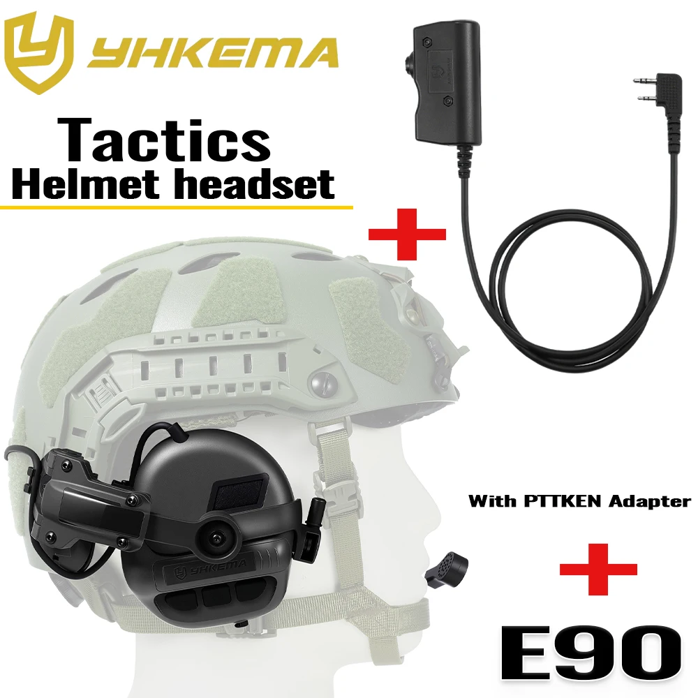 E90 Auriculares tácticos exteriores micrófono y PTT para caza tiro - imagen 4