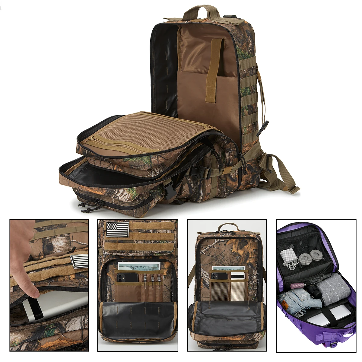 Hking Mochila tactica MOLLE senderismo y camping de gran capacidad - imagen 5