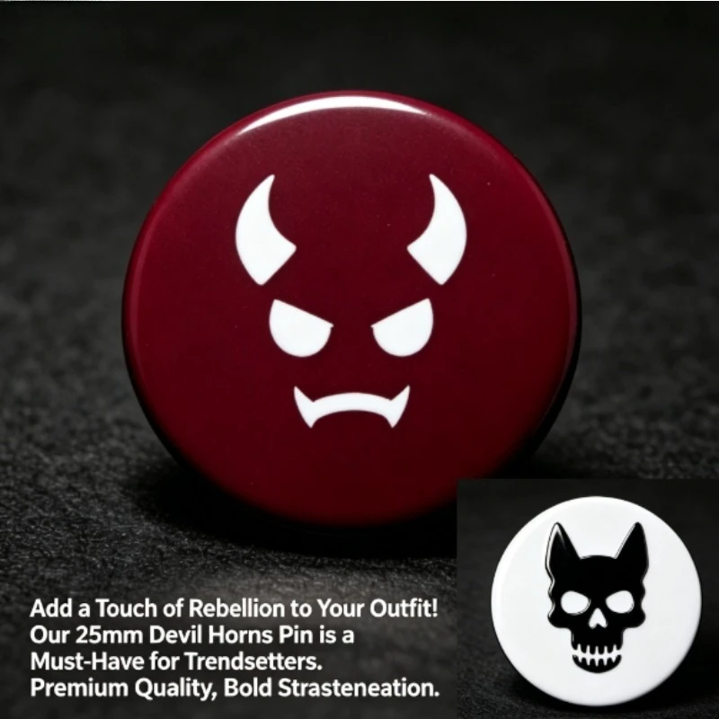 Insignia esmaltada diablo calavera gato gótica punk chaqueta