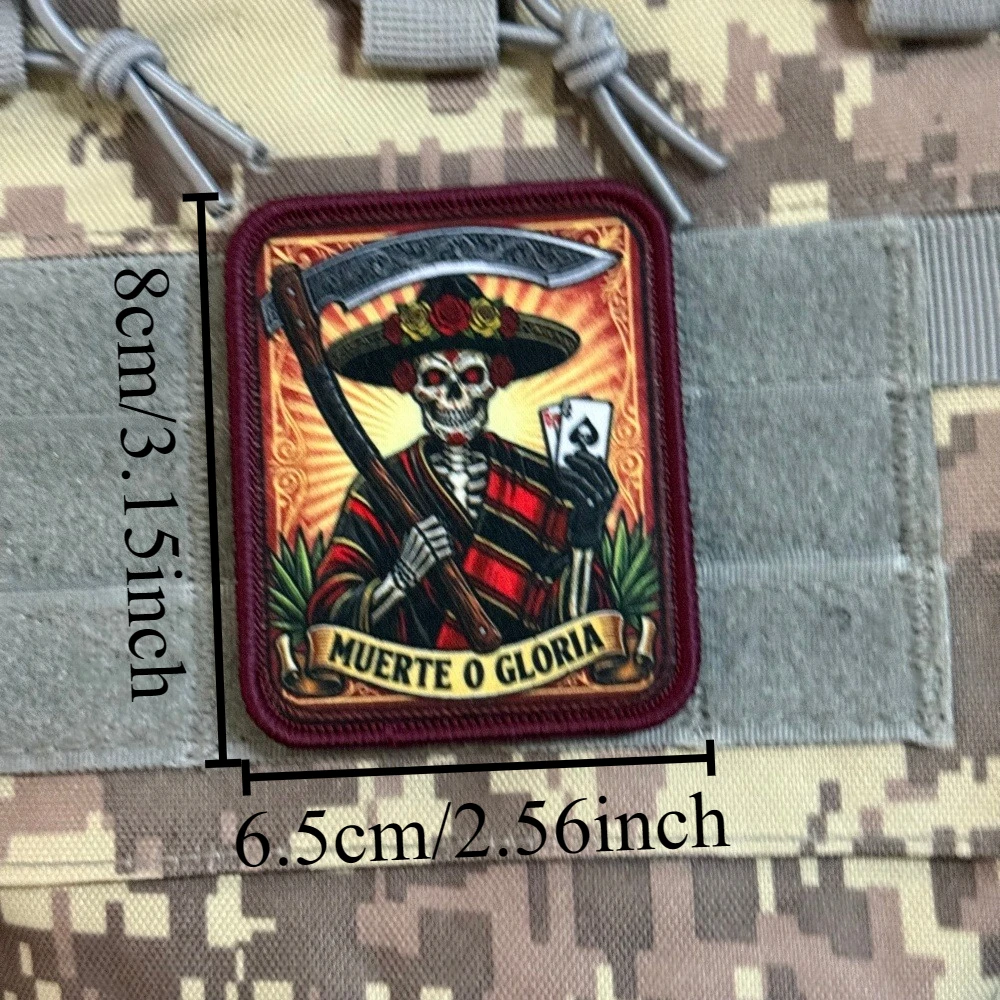 Parche Táctico Mexican Reaper Muerte o Gloria As Picas – Cierre Velcro - imagen 5