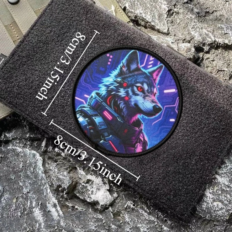 Punk Wolf parche táctico moral impresa con velcro para mochila - imagen 5