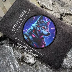 Punk Wolf parche táctico moral impresa con velcro para mochila
