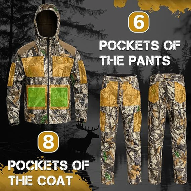 Chaqueta camuflaje de softshell con capucha para caza táctica