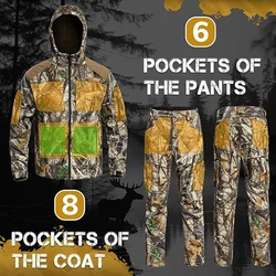 Chaqueta camuflaje de softshell con capucha para caza táctica
