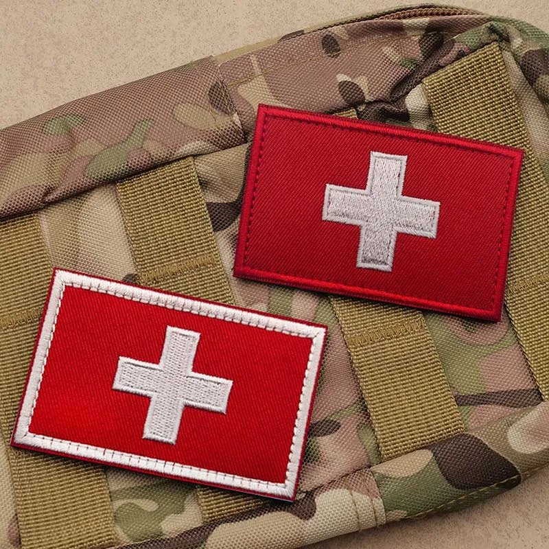 Parche táctico bordado bandera suiza reflectante IR para MOLLE - imagen 3