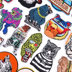 Parche bordado termoadhesivo leopardo y tigre para ropa