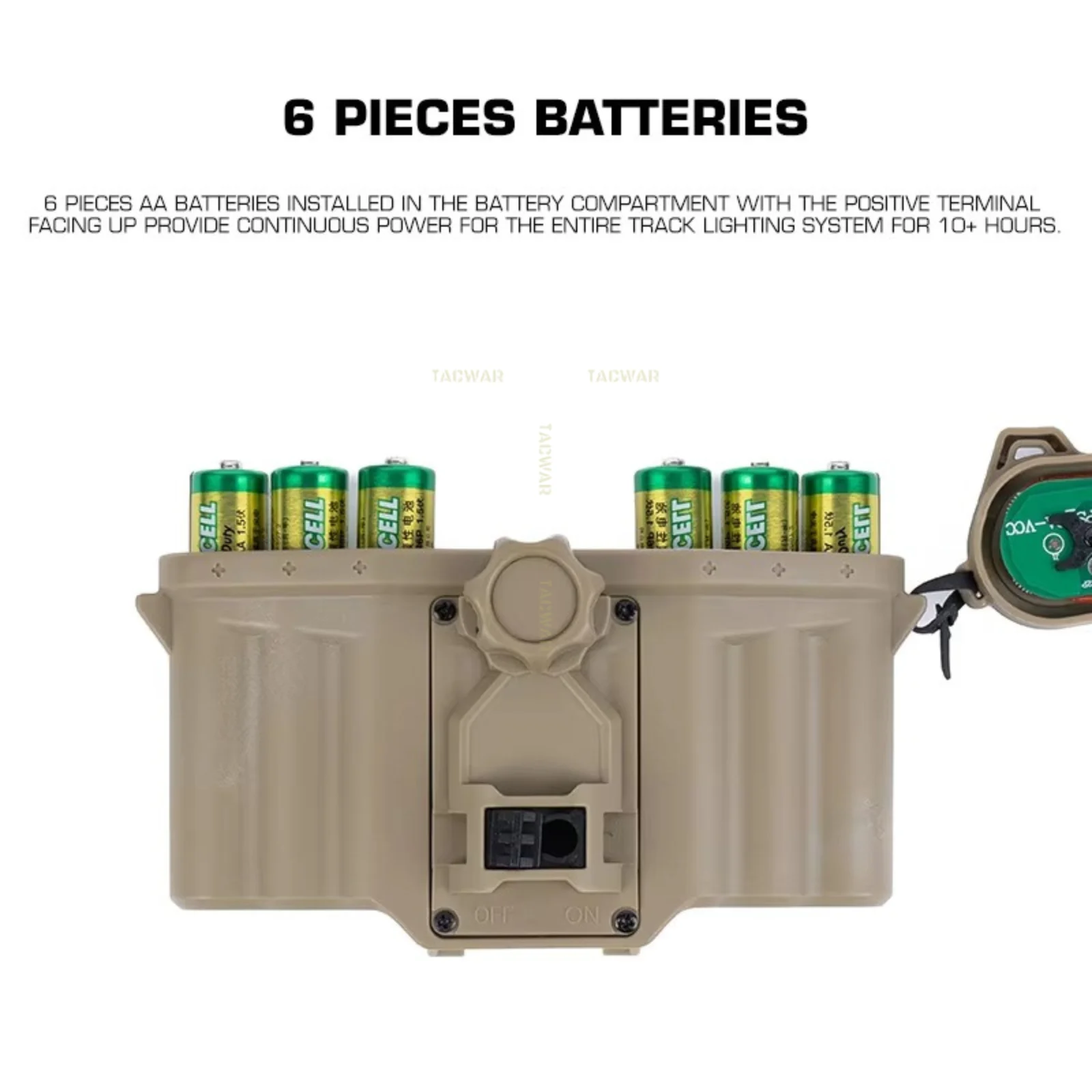 Caja batería modular Airsoft con riel arco para casco táctico - imagen 4