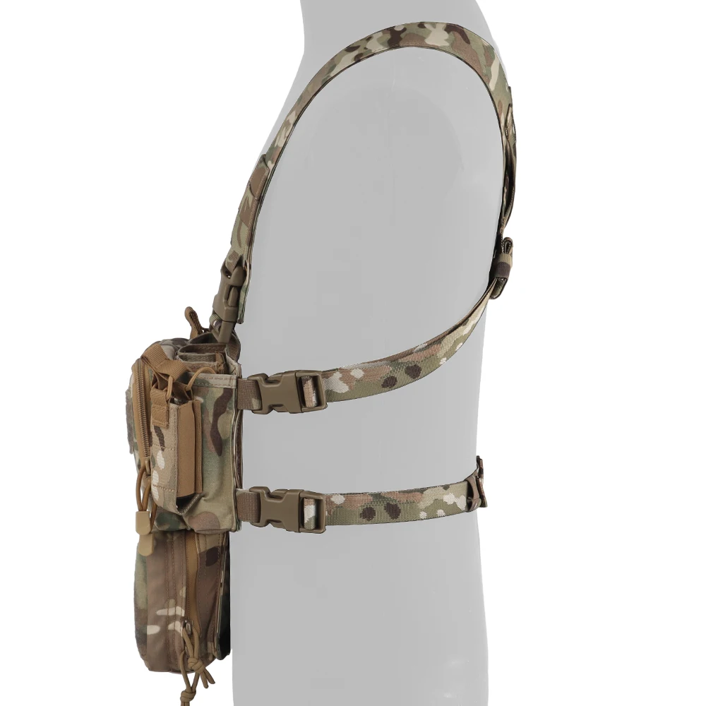 Chaleco táctico D3CRM desmontable con bolsa de pecho y portacargadores