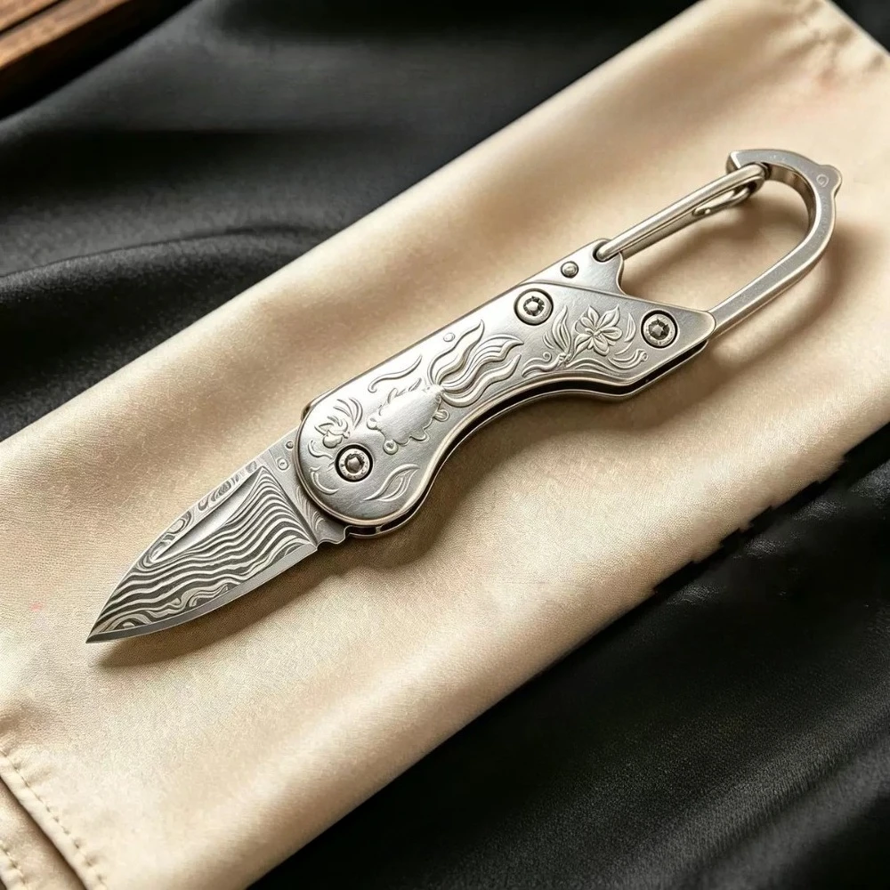Cuchillo damasco portátil mini para cocina y uso hogar - imagen 4