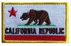 Parche táctico bordado bandera de California moral en velcro, oso