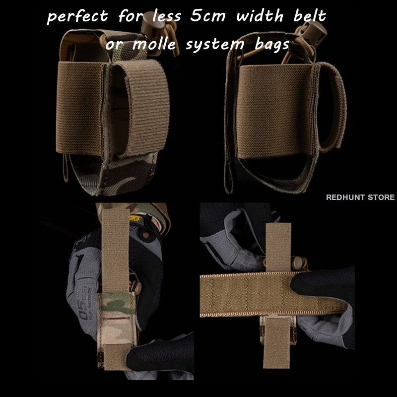 Porta granadas MOLLE táctico con bolsillo elástico y sujeción adaptable - imagen 4