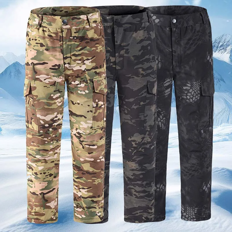 Pantalones tácticos de invierno acolchados impermeables camuflaje - imagen 3