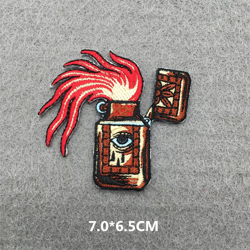 Parche táctico bordado calavera llamas – Para mochila o chaqueta - imagen 5