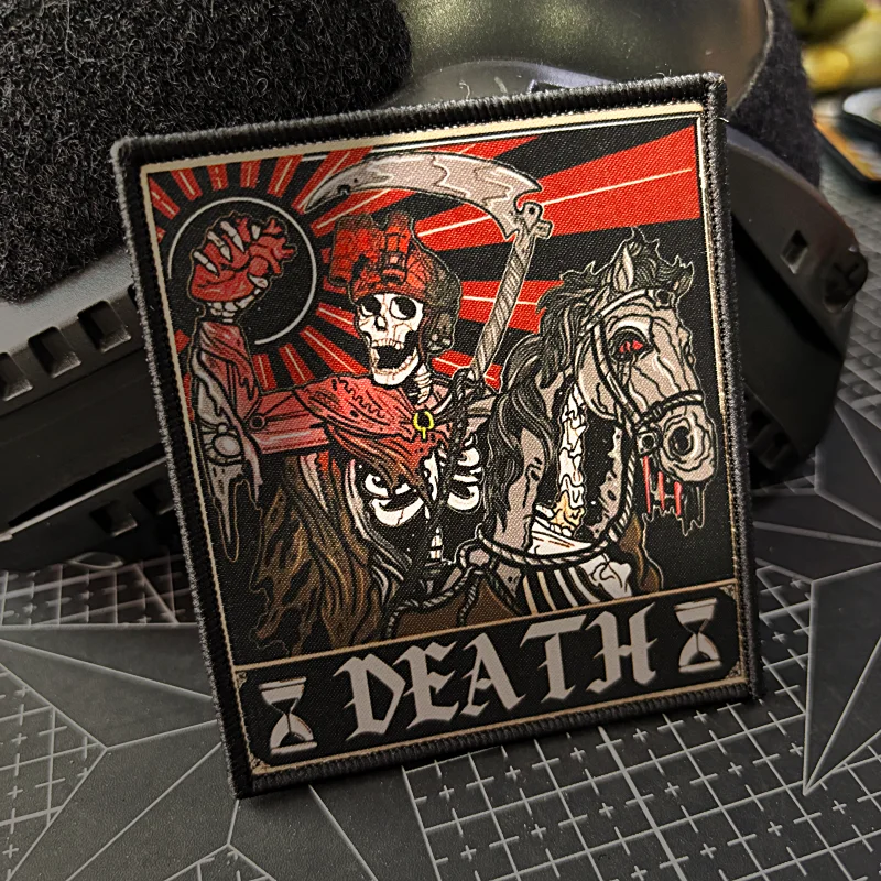 Parche táctico Caballero de la muerte calavera soldado velcro - imagen 4