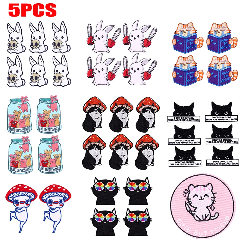 Parche bordado termoadhesivo gato conejo – Animal para planchar ropa - imagen 4