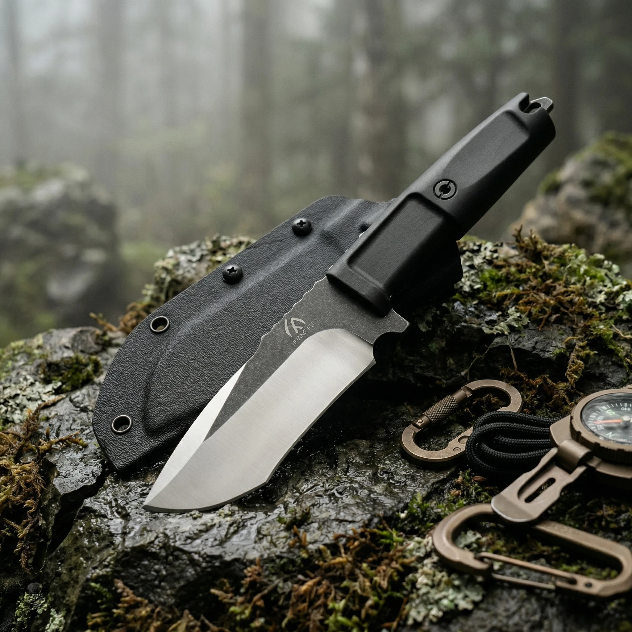 Cuchillo táctico con mango G10 y funda, herramienta multifunción - imagen 2