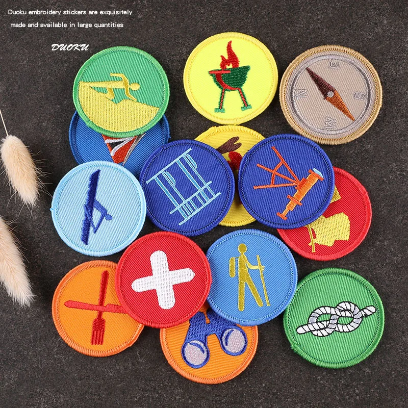 Parche bordado táctico moral circular Boy Scout dibujos animados DIY